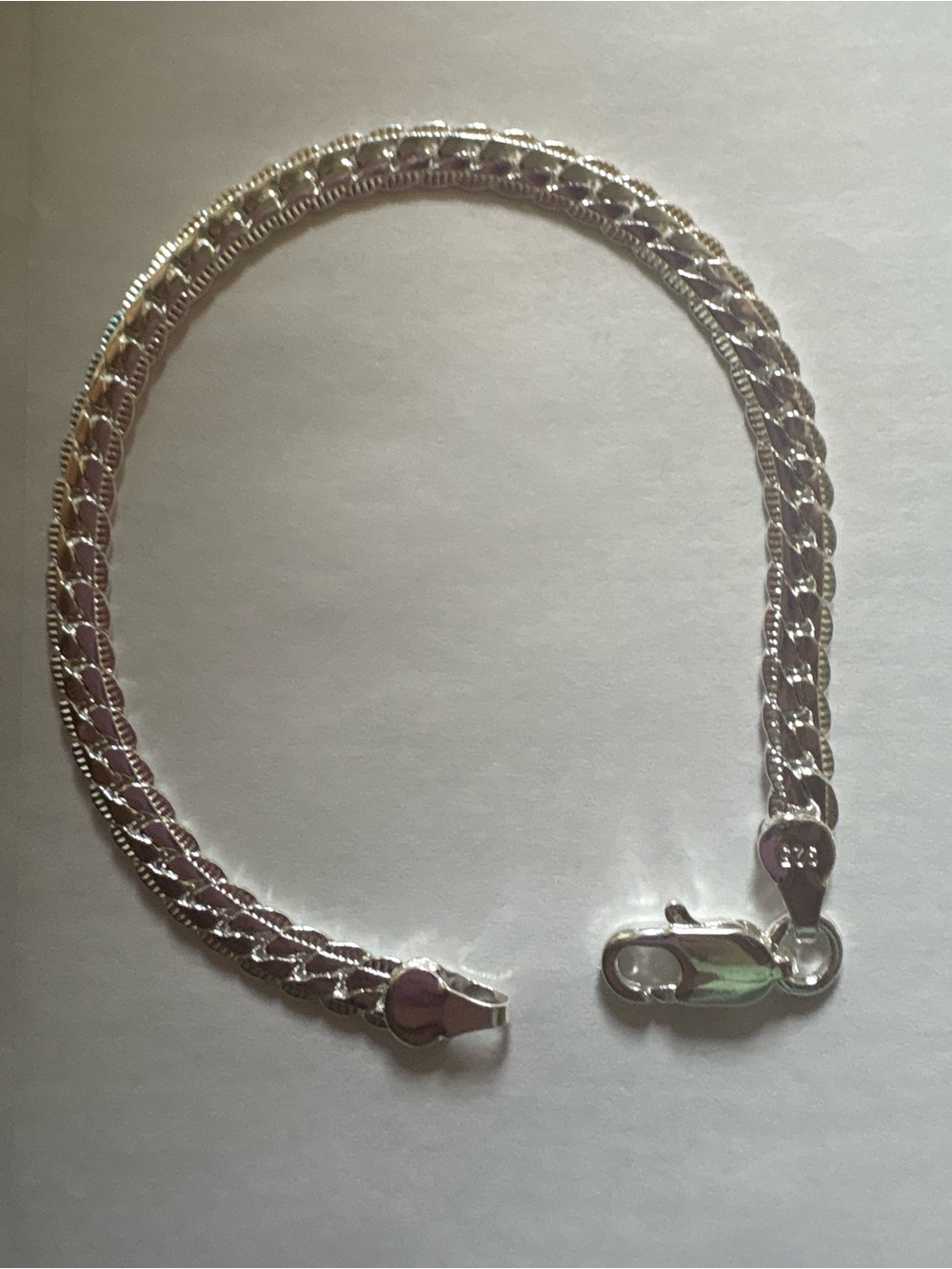 Vintage sterling silver Cuban link bracelet 7.5 inch